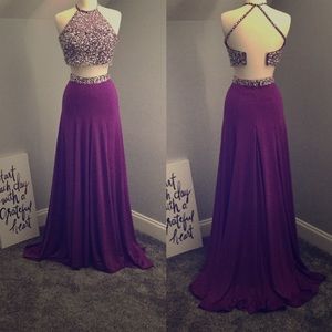 Purple 2 piece gown